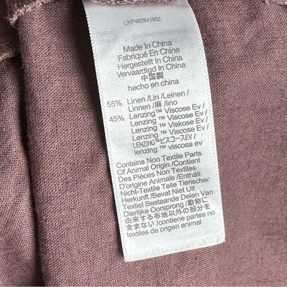 Madewell Linen Blend Button-Front Midi Dress Brown Mauve Size 0 - Picture 4 of 6